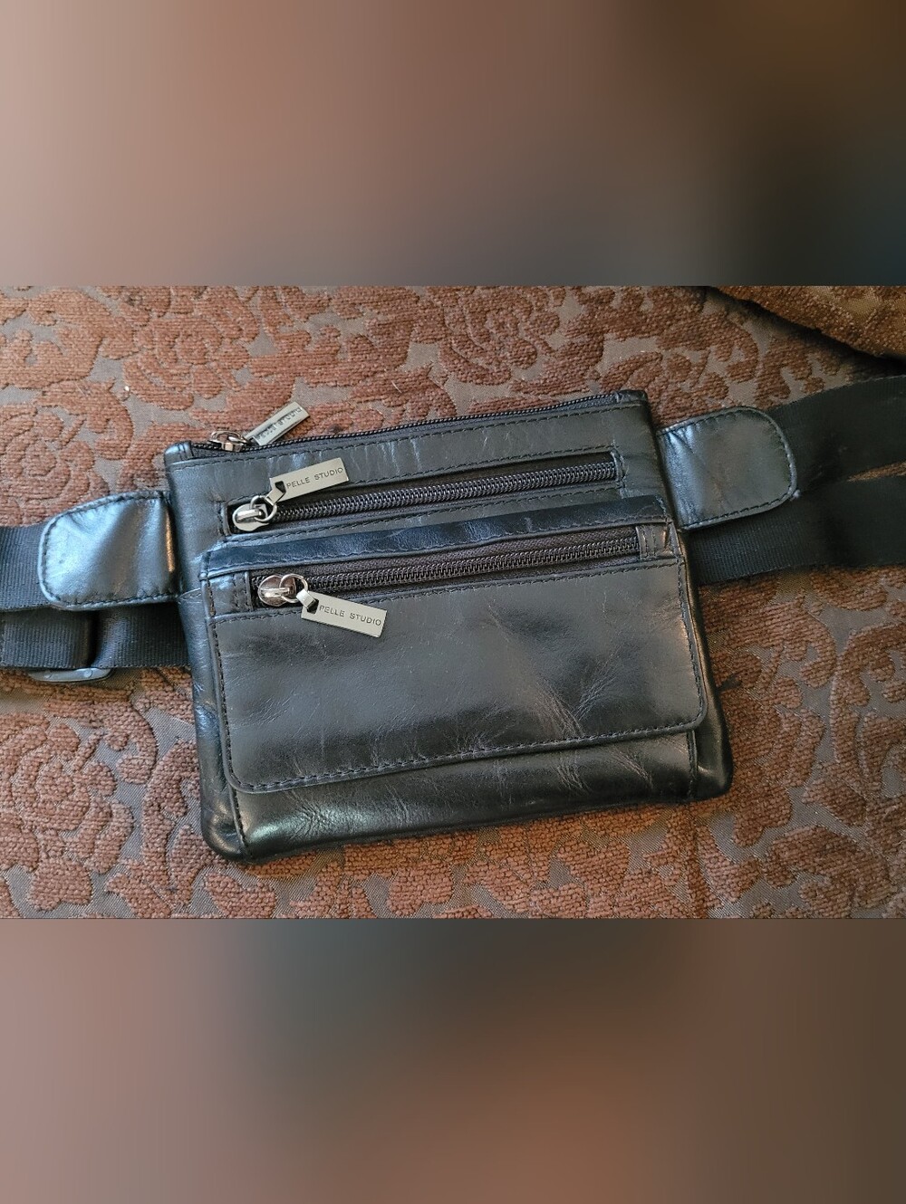 Pelle Studio Black Leather Belt Bag Sleek Wilson Leather Classic Timeless